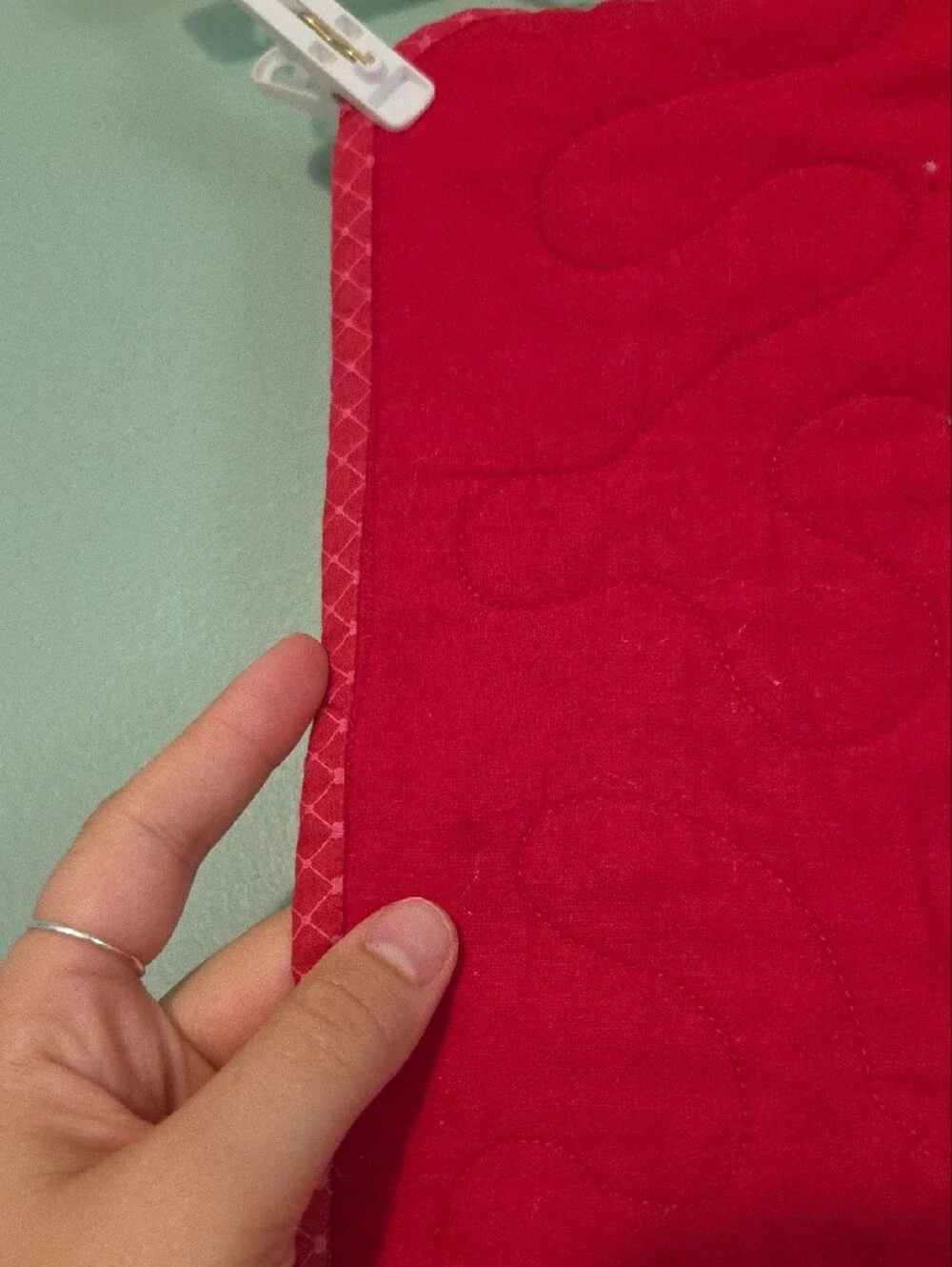 Valentines Holiday Handmade Pink Heart Table Runner